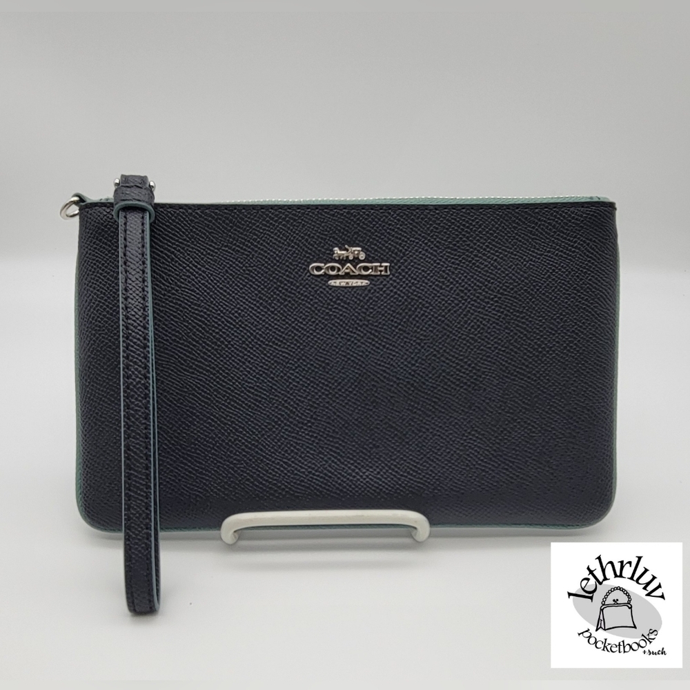 Coach Two Tone Navy Blue Wristlet
